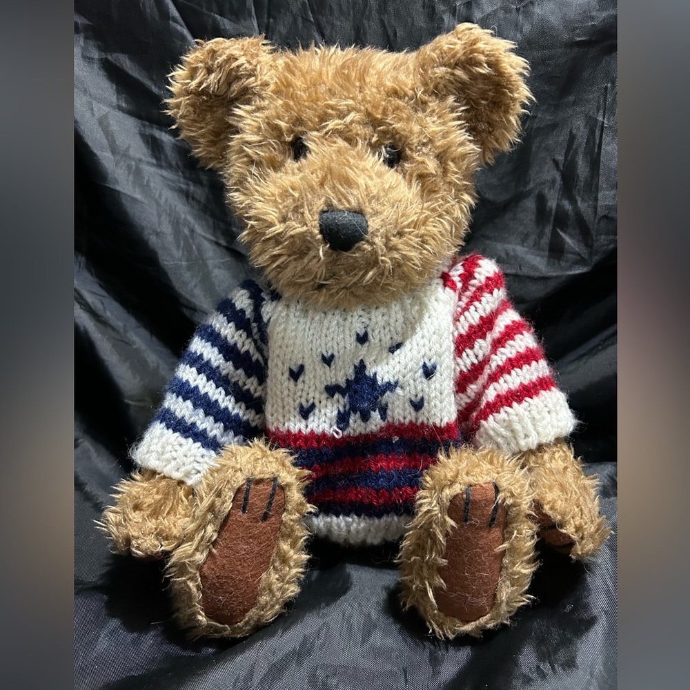 Vintage Fine Toys Co. teddy bear wearing a sweater